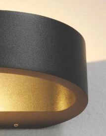 Black wall spot Sharp with gold inside Artdelight 8719831734092