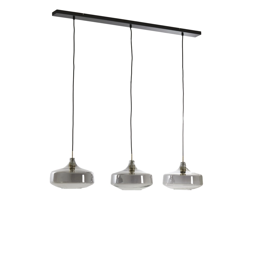 Eettafel hanglamp Solna 3 glazen kappen Light & Living 8717807708597