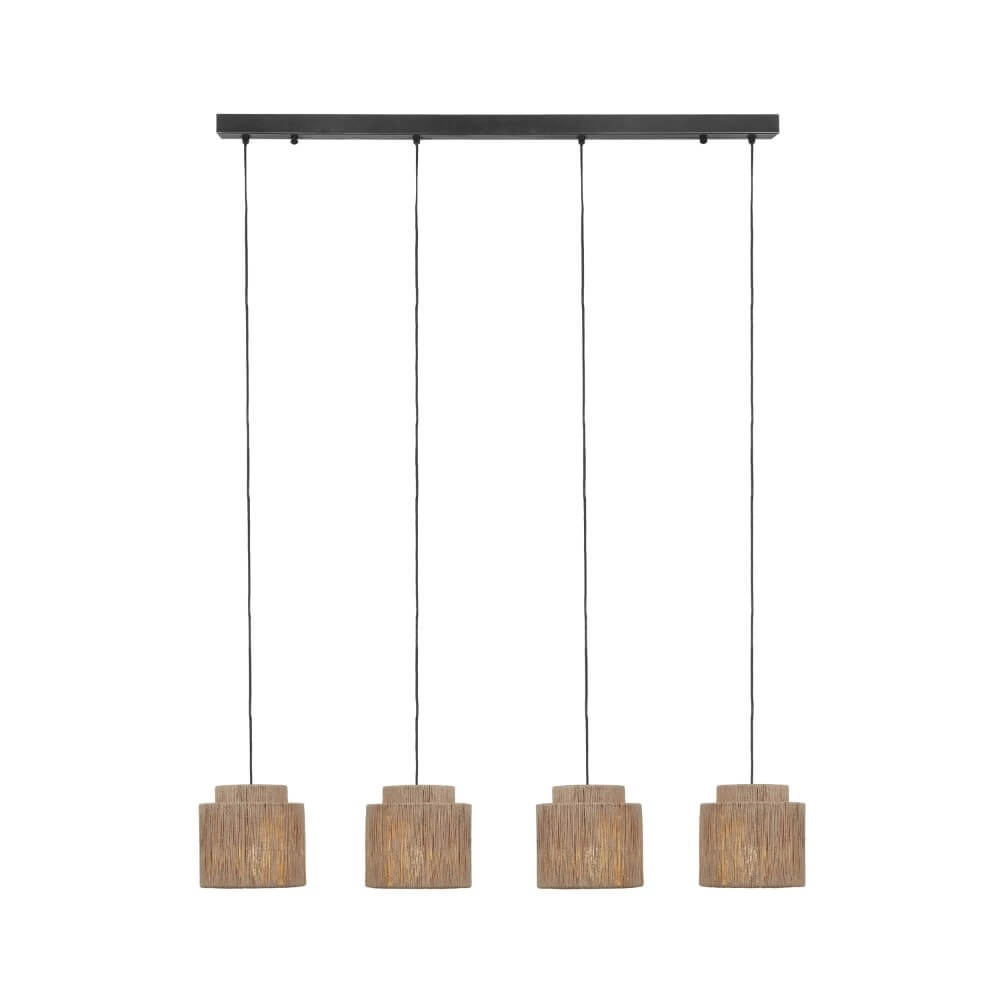 Eetkamer hanglamp Smilla met touwkappen Trio 4017807617689