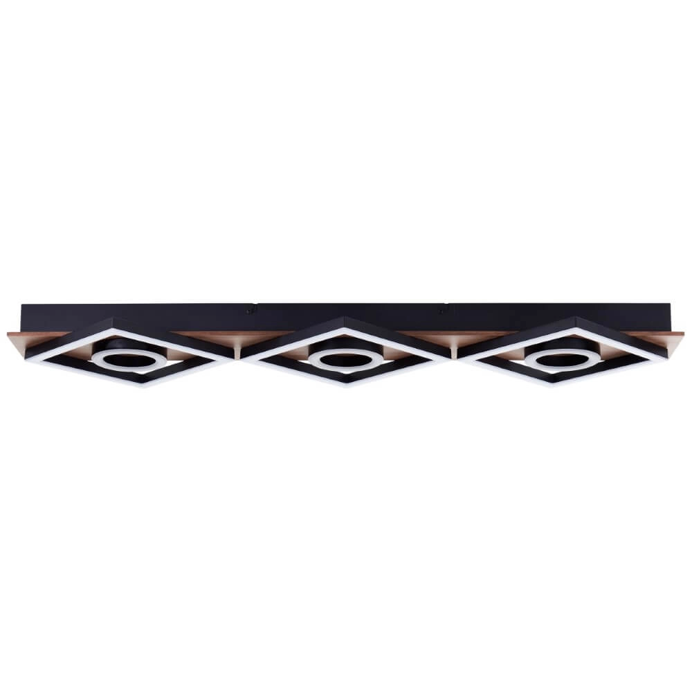 Plafondlamp zwart met hout Maureen 88cm Brilliant 4004353435263
