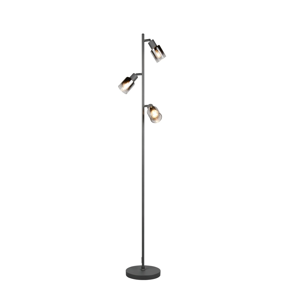 Vloerlamp Cadiz 3-lichts smoke glas Trio 4017807653496