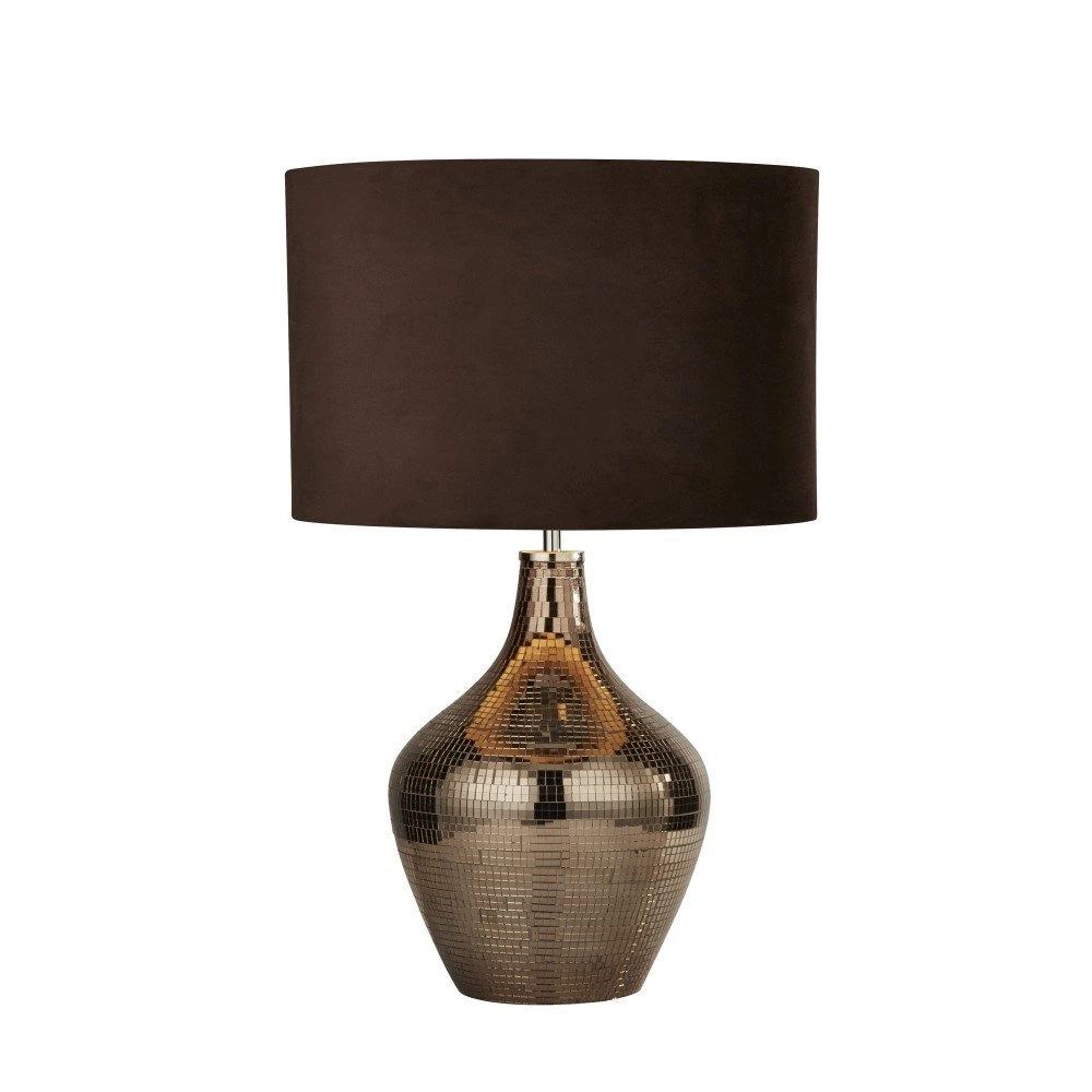 Landelijke schemerlamp Table 30cm mozaik met bruin