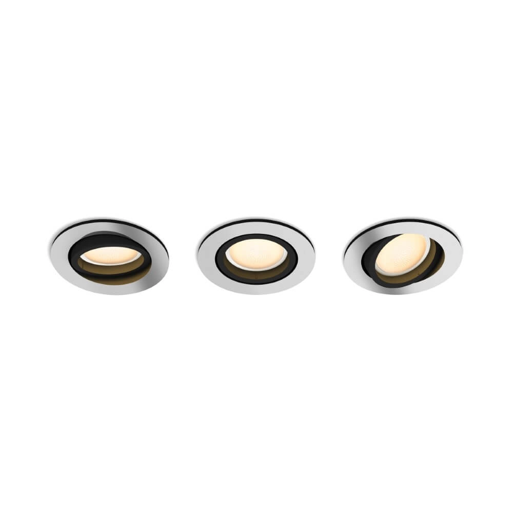 Inbouwspot Hue Milliskin - White Ambiance set van 3 zilvergrijs Philips 8720169319813