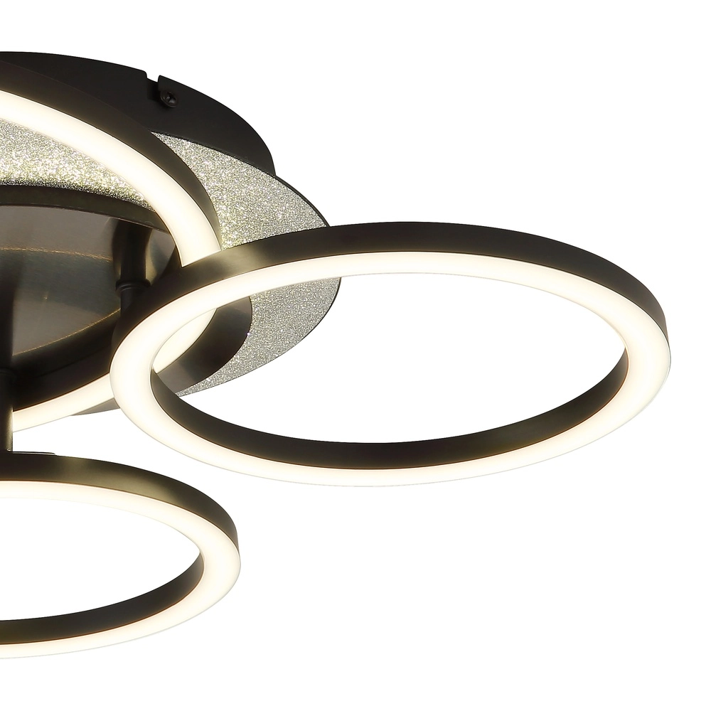 Zwarte plafondlamp Norberto 3 ringen Globo 9007371572830
