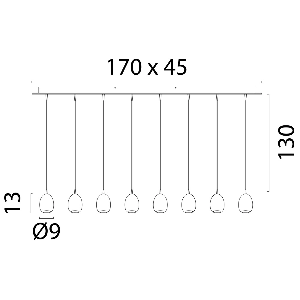 Ovale hanglamp Alta 8-lichts beige terra Masterlight 8718121438368