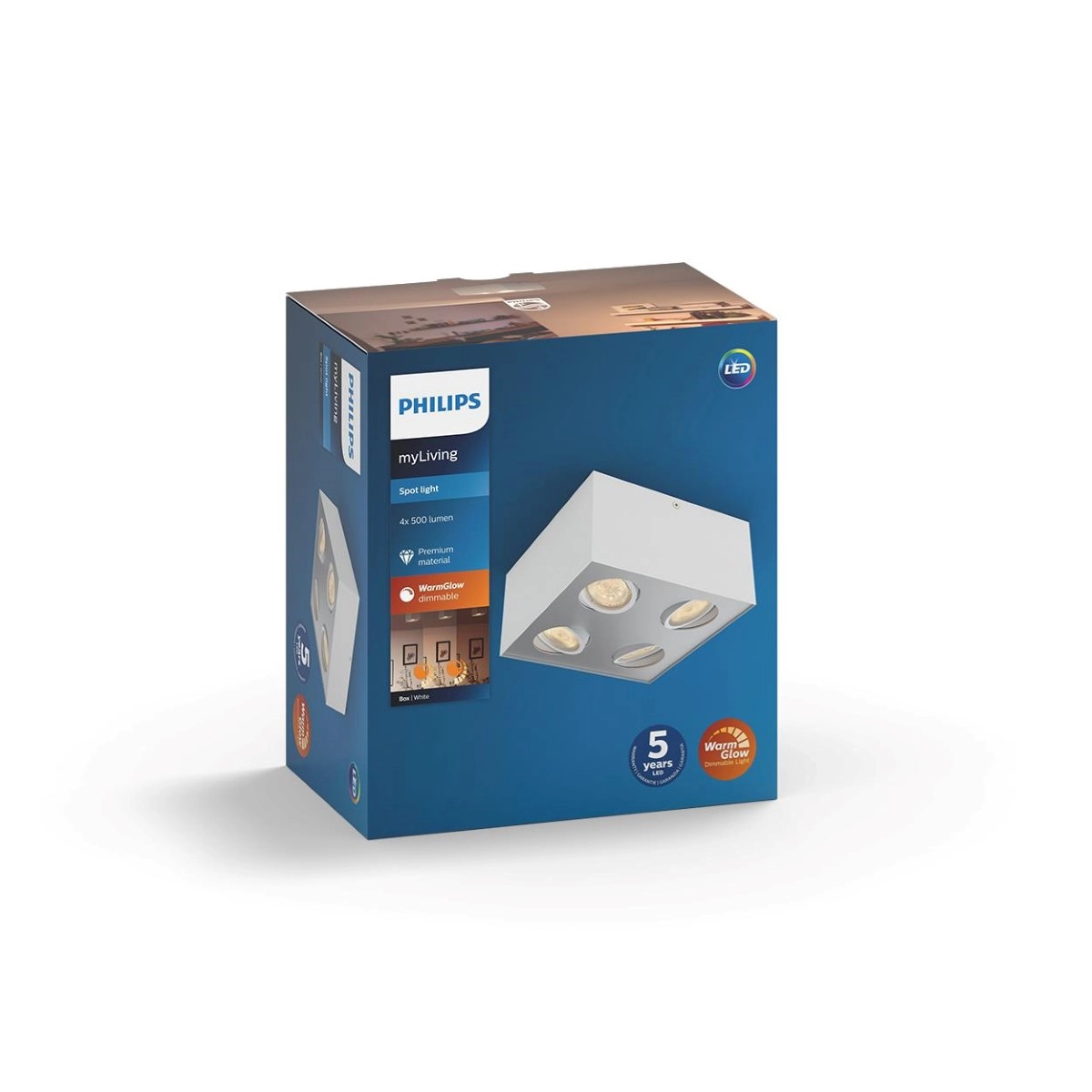 spot Box 4-lichts wit Philips 8718696164549