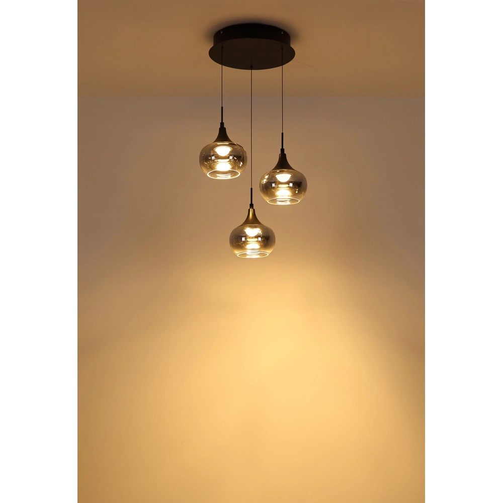 Design hanglamp Lui 3-lichts zwart Globo 9007371586608