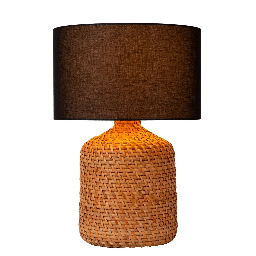 Schemerlamp Arrah Ø 35cm - zeegras met zwarte kap