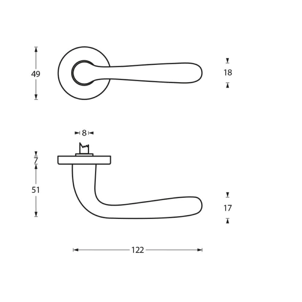 Deurklink Jupiter nikkel mat Intersteel 8714186056028