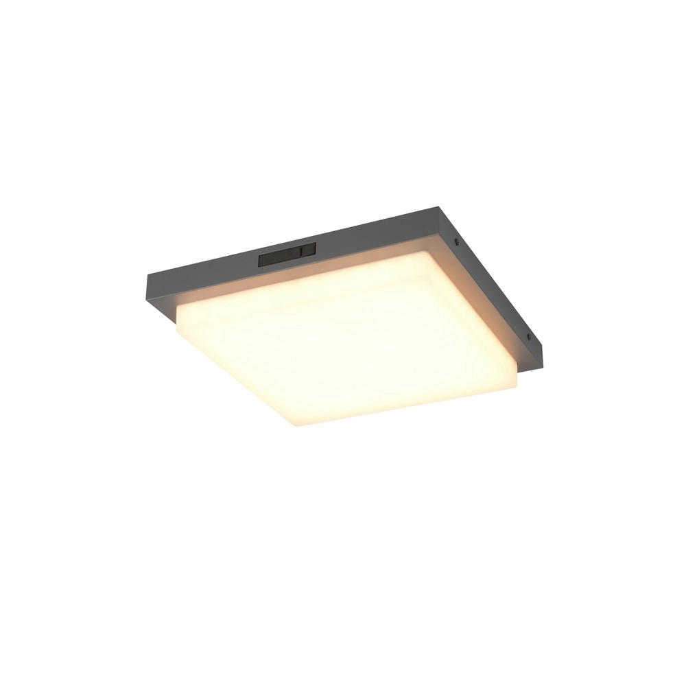 Plafondlamp Bermejo vierkant antraciet