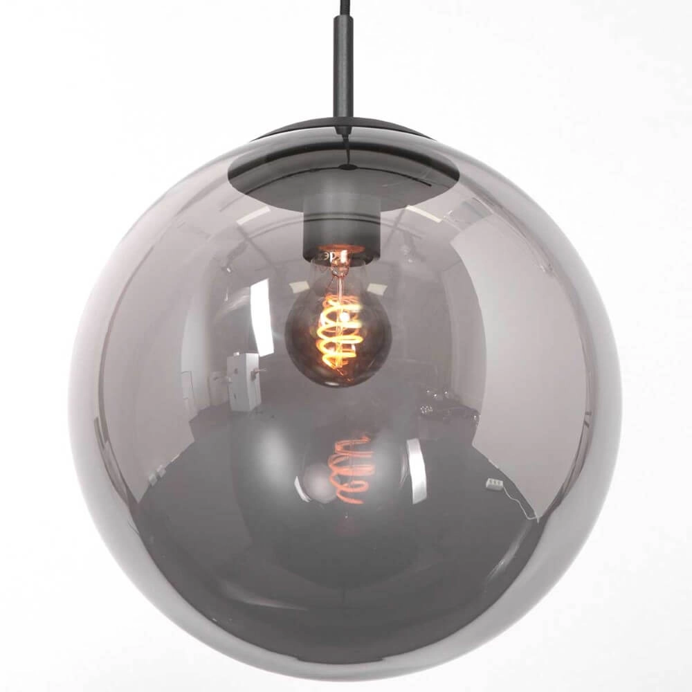 Zwarte glazen hanglamp Bolique Ø 25cm Steinhauer 8712746166385