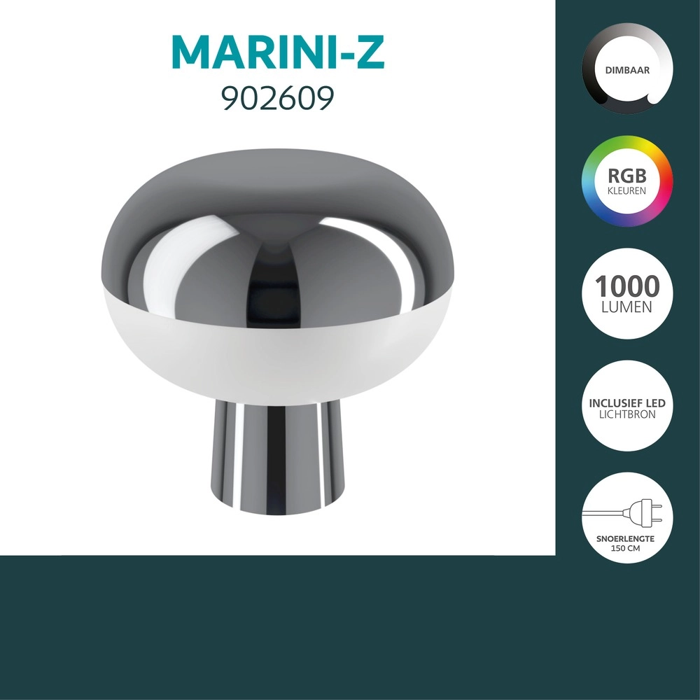Smart tafellamp Marini-Z chroom Eglo 9008606390373