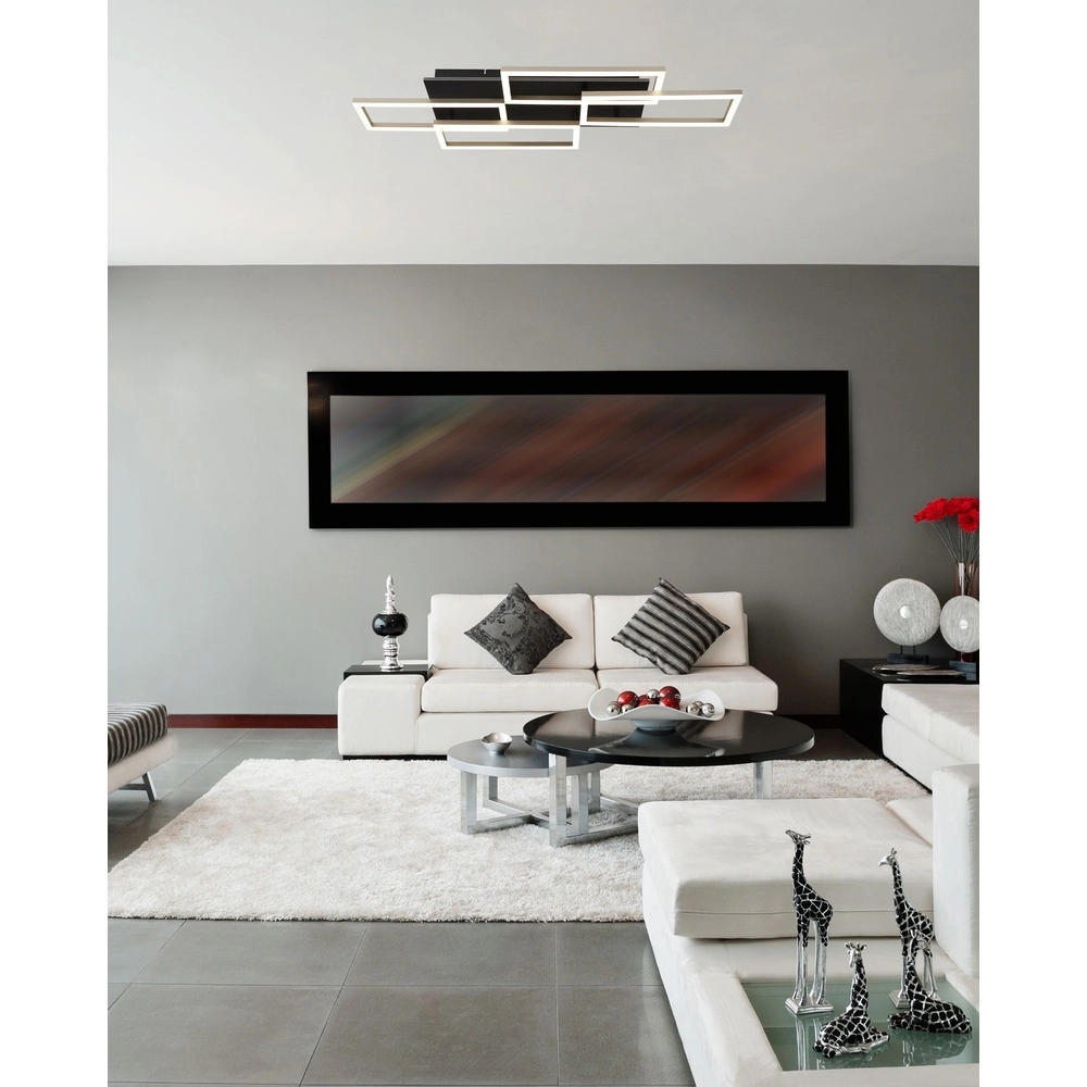 Design plafondlamp Jeffry zwart met zand bruin Globo 9007371522835