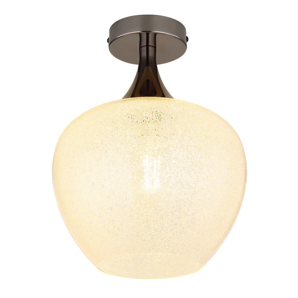 Antraciet plafondlamp Maxy met wit glas enkel Ø 24cm