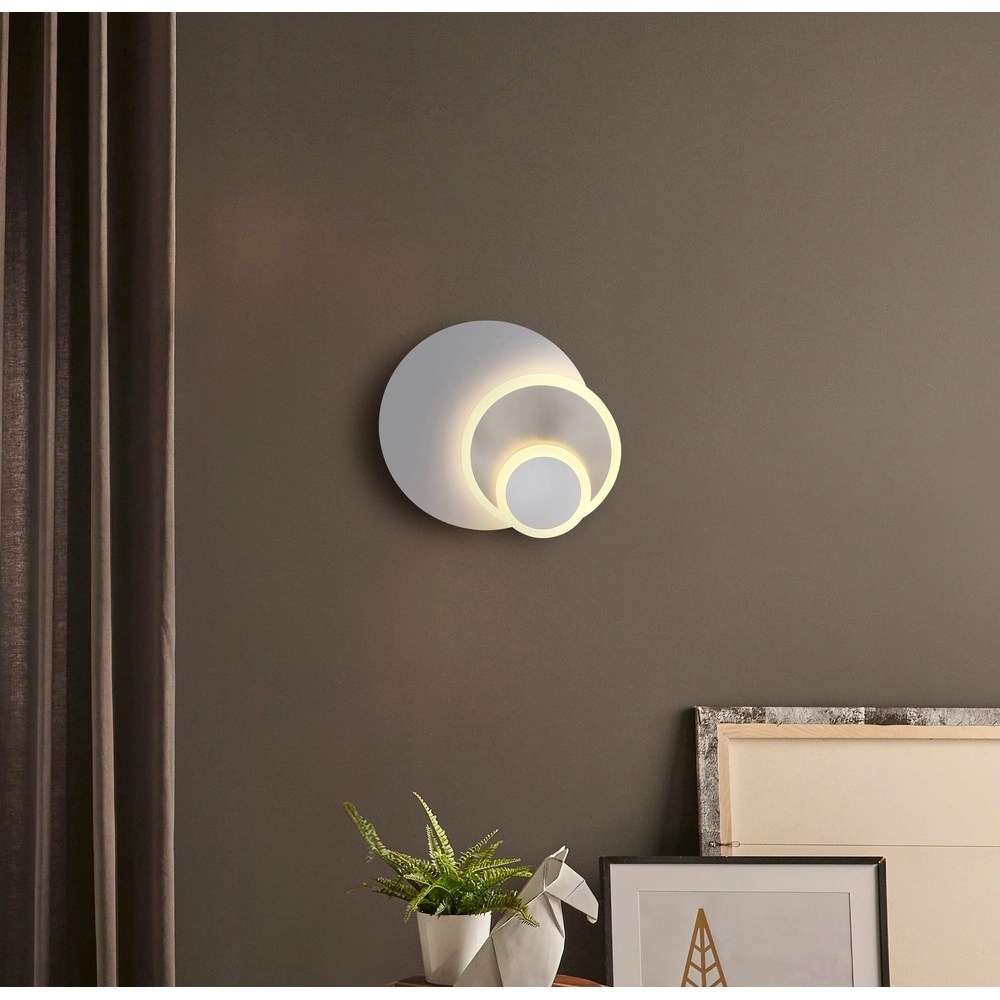 Witte wandlamp Odonell met hout Globo 9007371569410