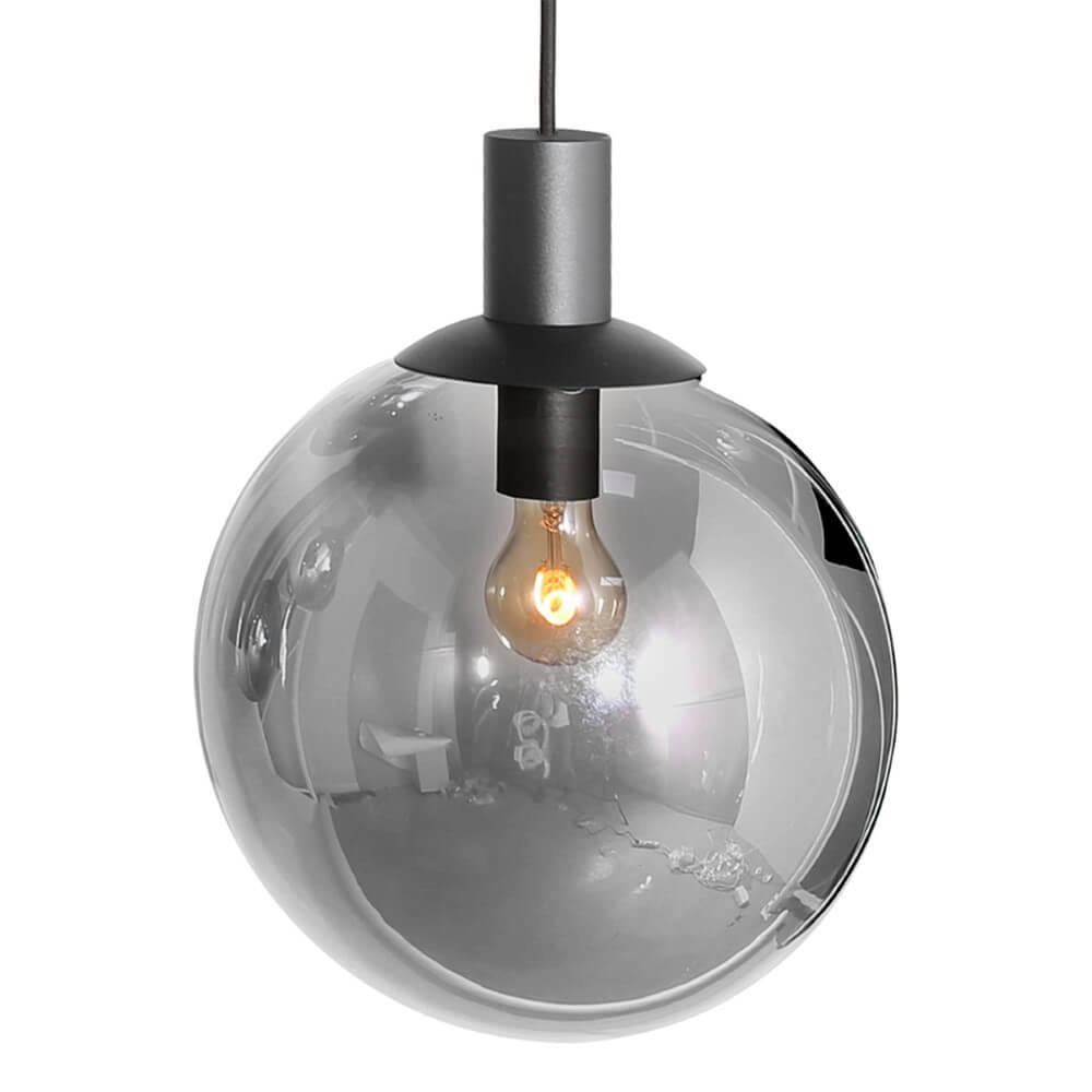 Eettafel hanglamp Bollique zwart met rookglas Steinhauer 8712746172973