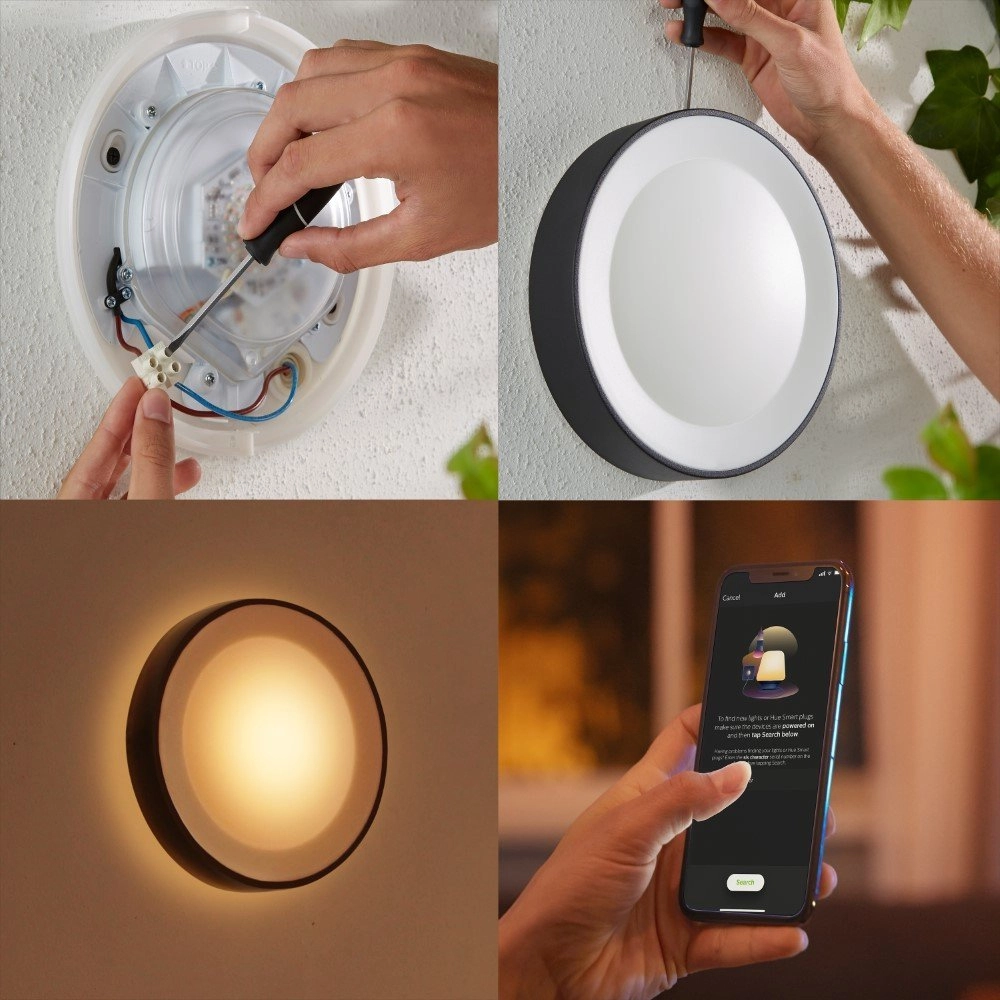 Ronde buitenlamp Hue Daylo zwart Philips 8718696174401