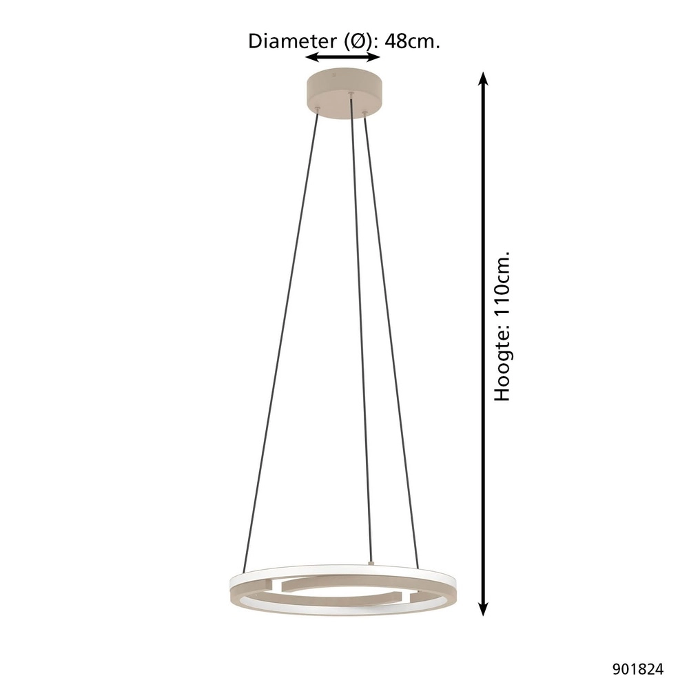 Hanglamp Mezzomonte zand bruin Eglo 9008606360215