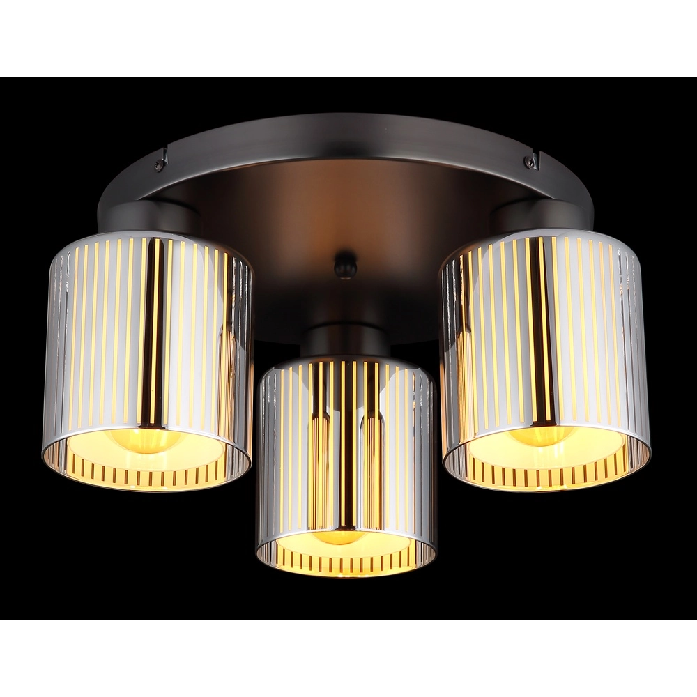 Design plafondlamp Felicia gunmetal 3-lichts Globo 9007371531950