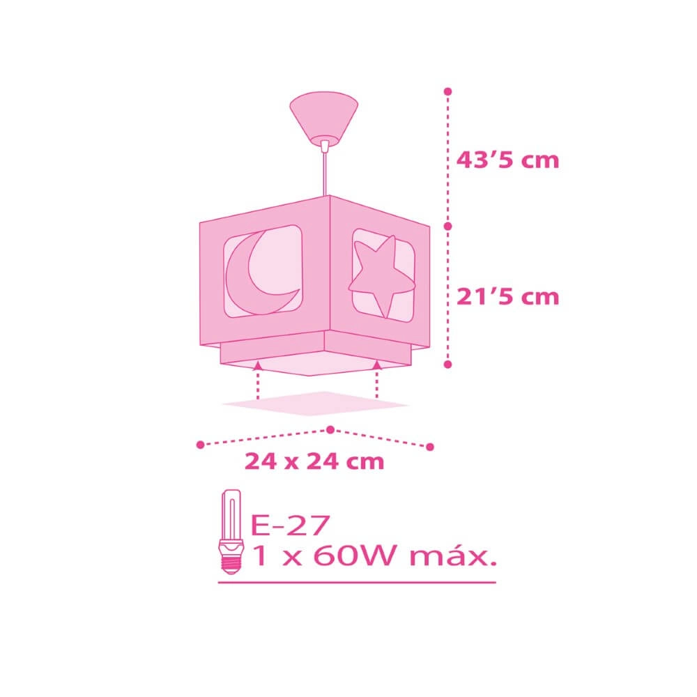 Kinderkamer hanglamp Moonlight roze Dalber 8420406002873