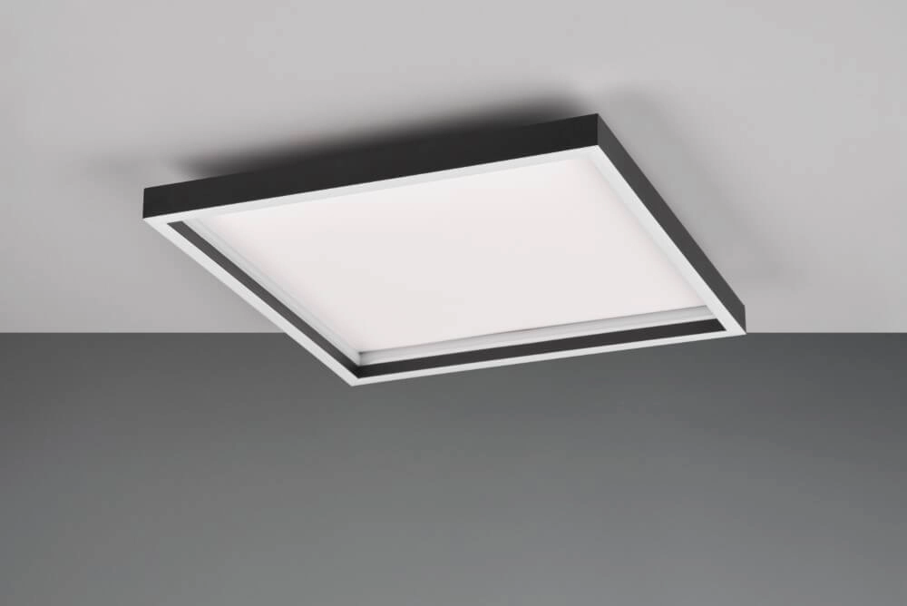 Vierkante zwarte plafonniere Rotonda Trio 4017807577648