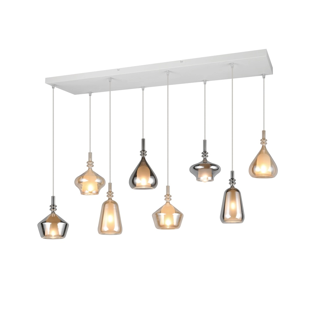 Hanglamp Aldea 8-lichts recht