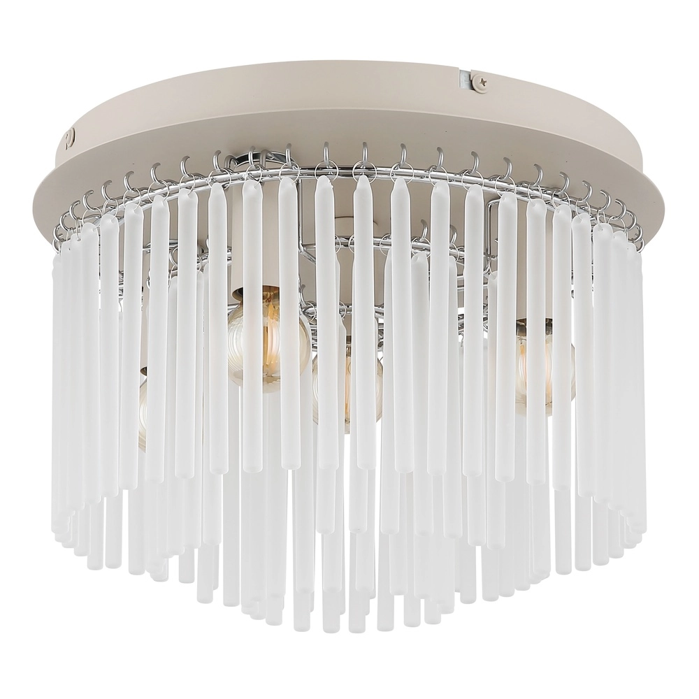 Plafondlamp Gorley zand bruin met glas Ø 32cm Globo 9007371575718