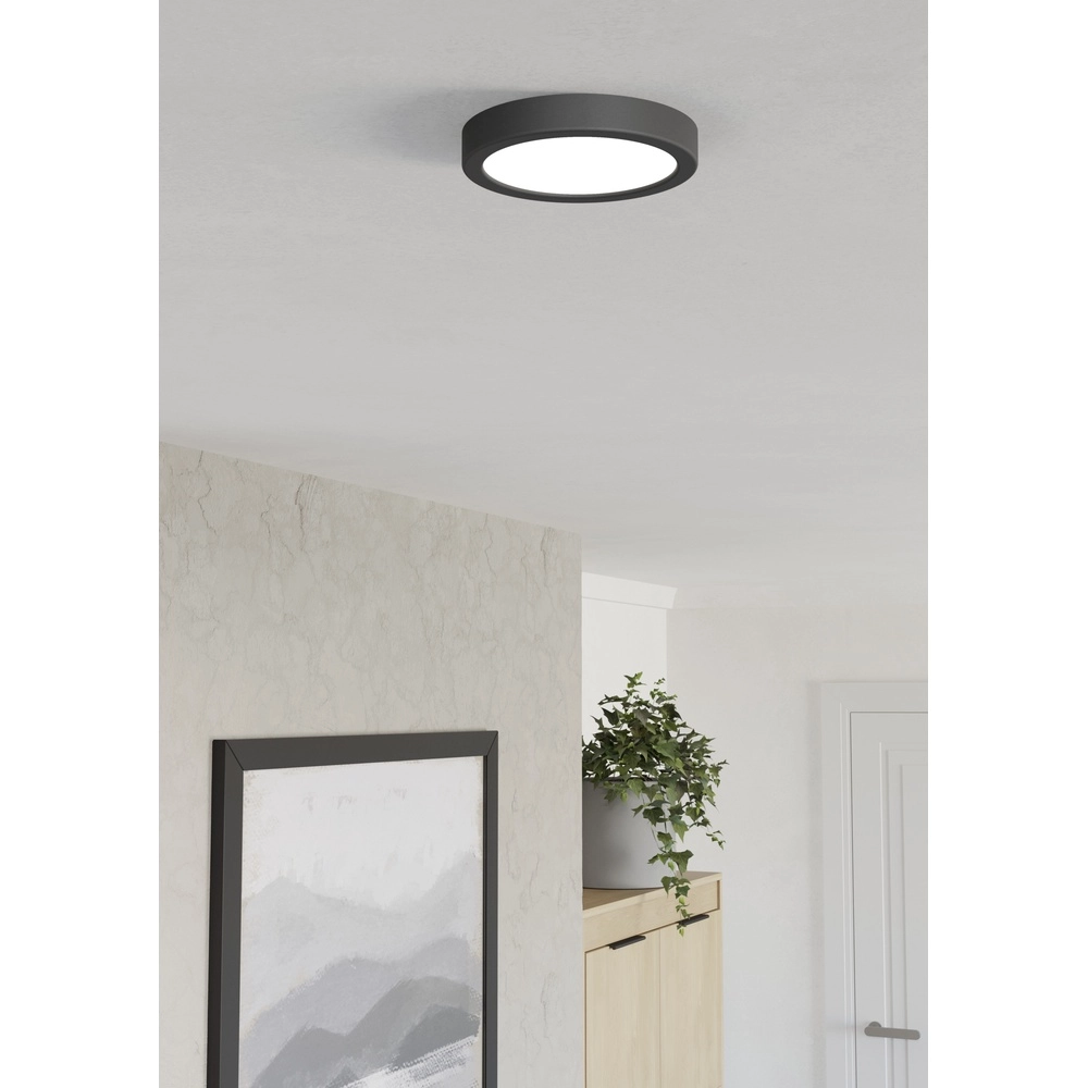 Led plafonnière Fueva 6 rond - zwart - Ø 16,6cm Eglo 9008606330065