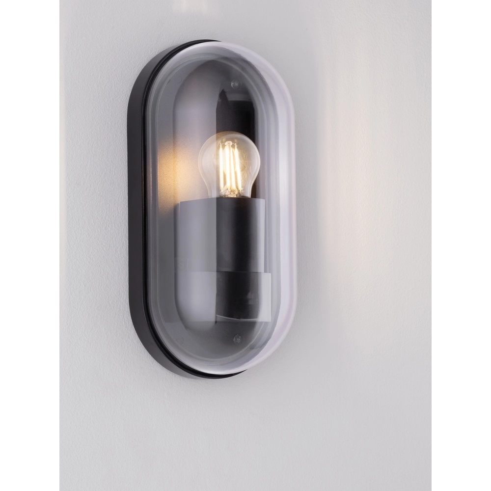 Ovale wandlamp Amel klassiek antraciet