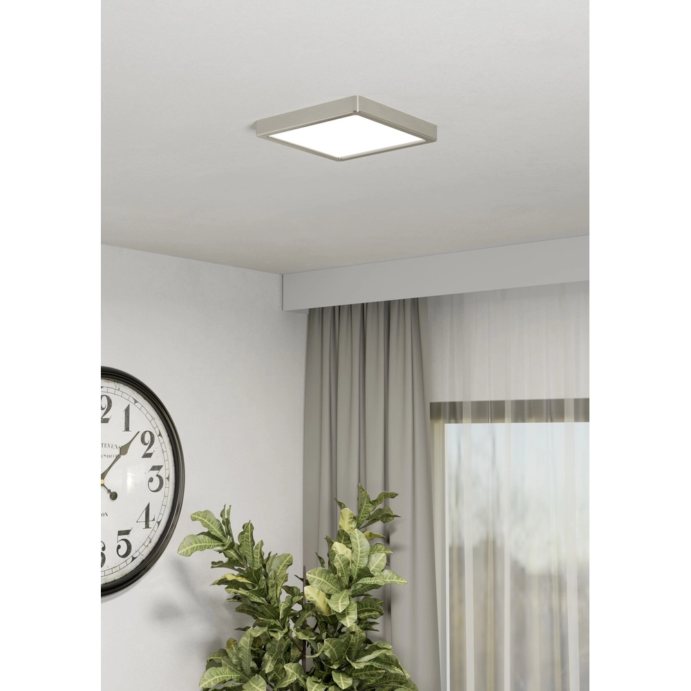 Plafonnière IP44 Fueva 6-Z vierkant - rvs - 22x22cm Eglo 9008606330638
