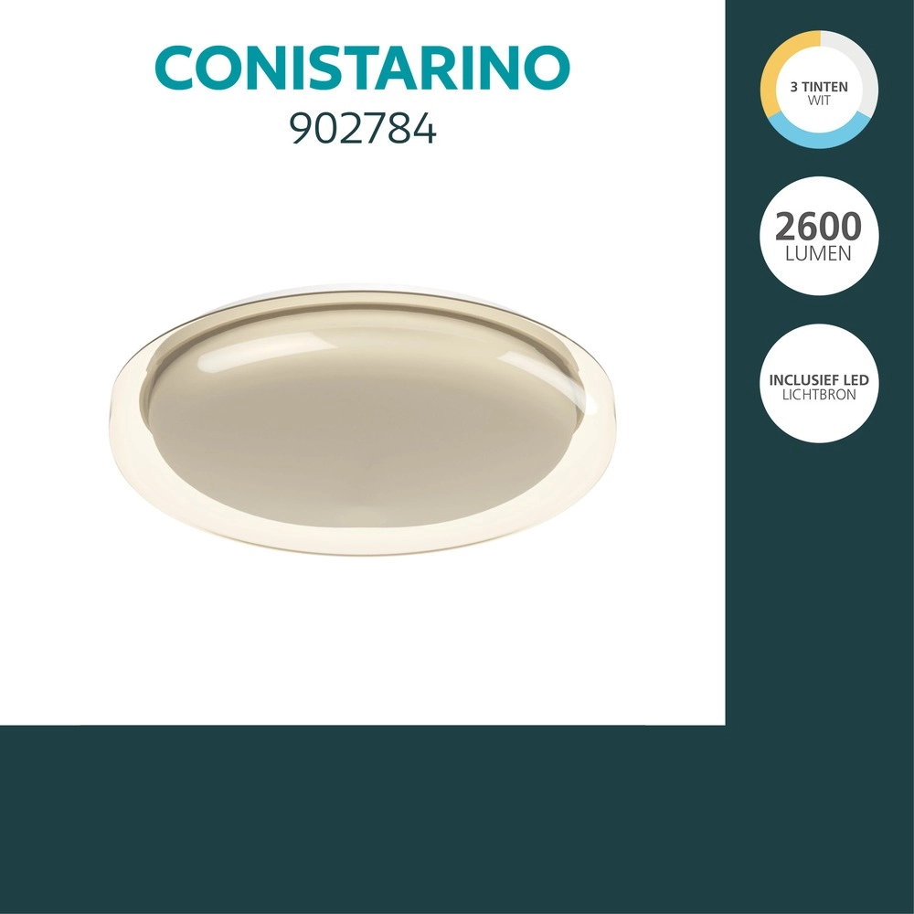 Design plafondlamp Conistarino wit met bruin Ø 40cm