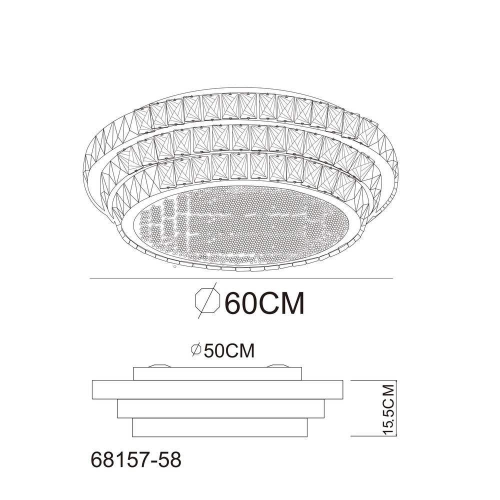 Plafondlamp Klara Ø 60cm chroom Globo 9007371456086