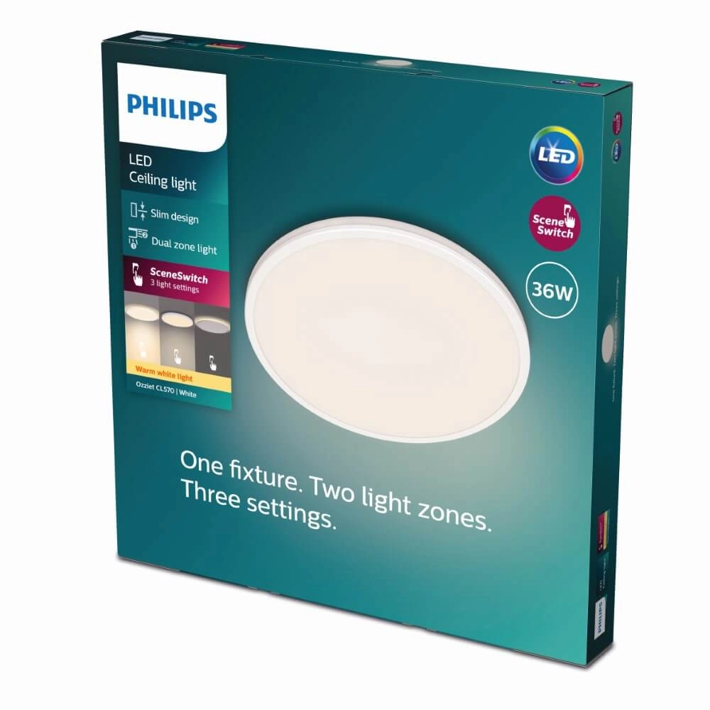 Zwarte plafonnière Ozziet Ø 50cm Philips 8719514432062
