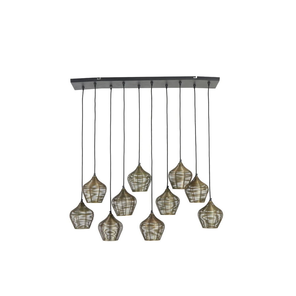 Hanglamp Alvaro 10-lichts brons Light & Living 8717807635640