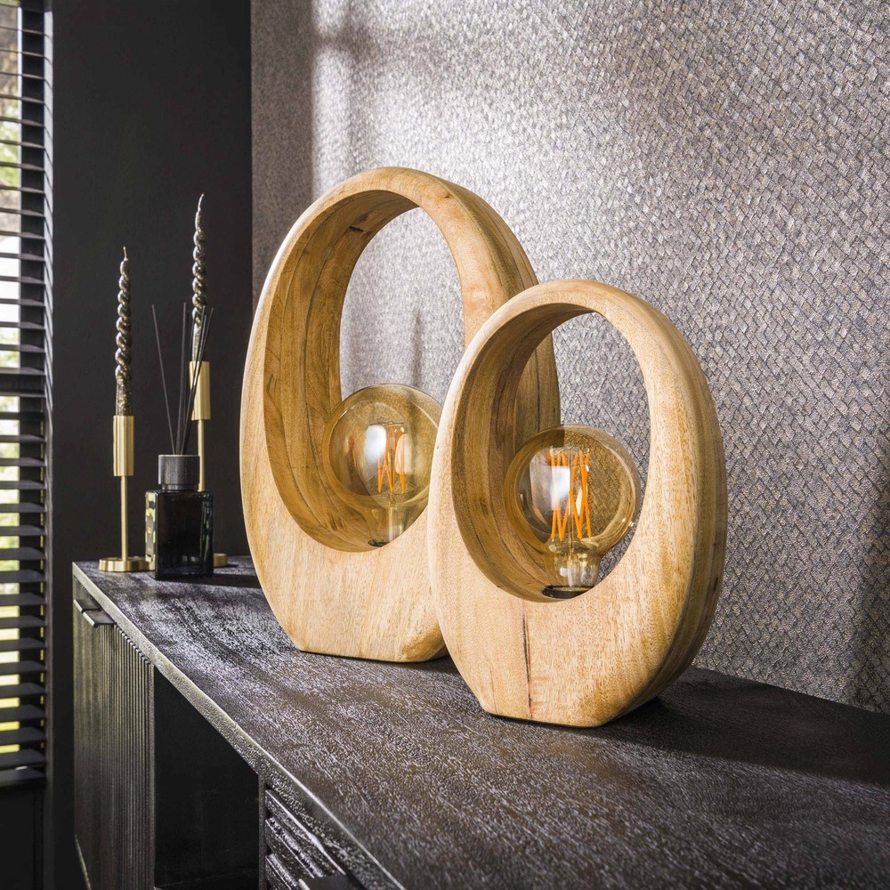 Mango houten tafellamp Arch 1x E27 - 30cm Lyora 8716803511453