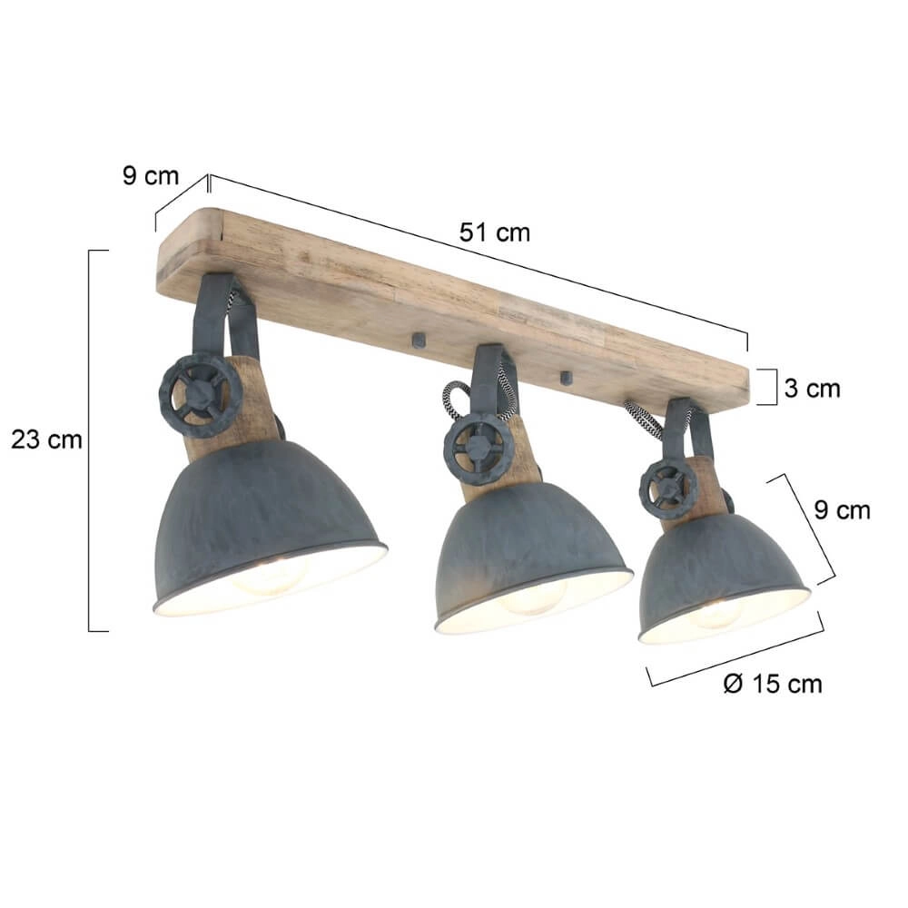 Plafondspot Gearwood 3-lichts Steinhauer 8712746127874