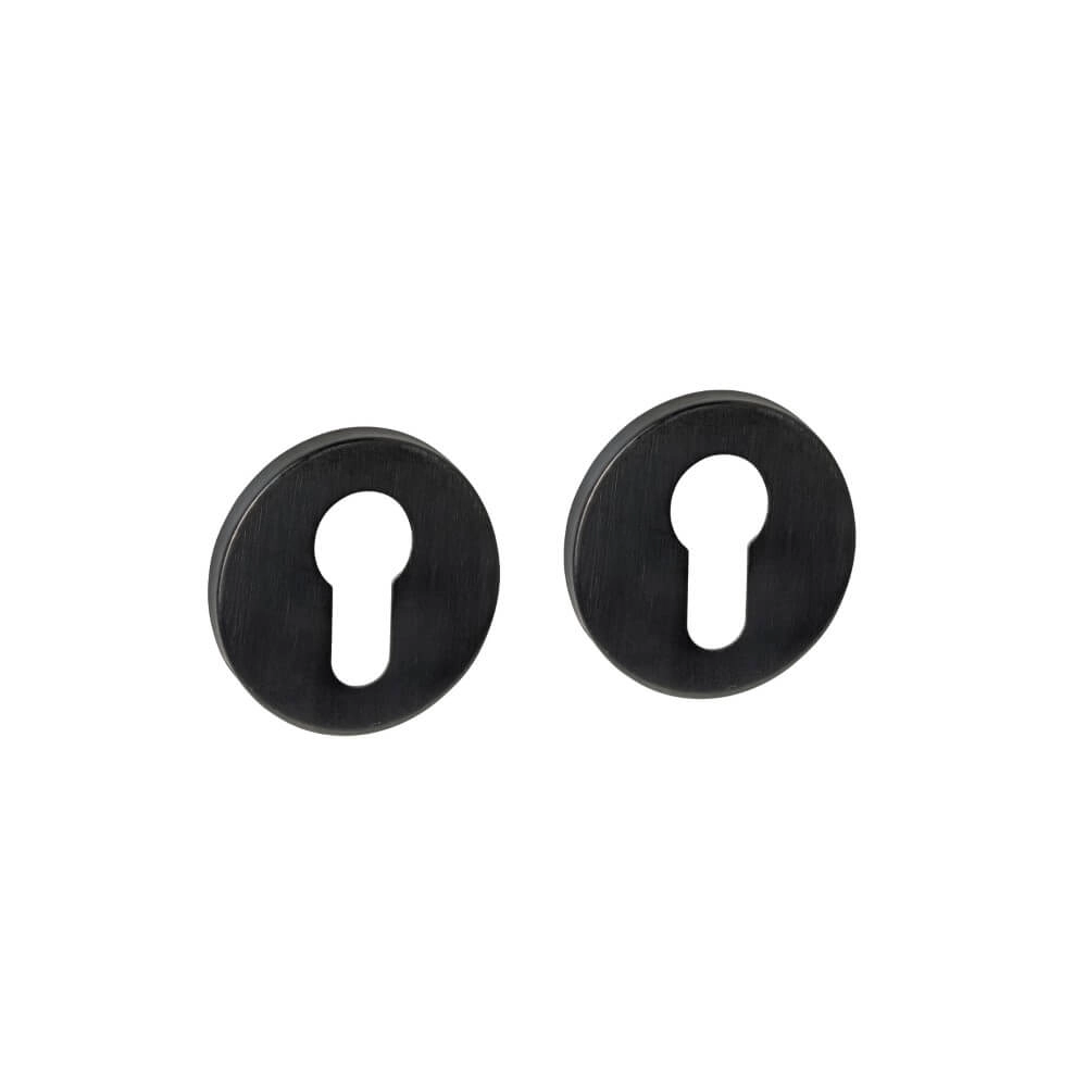 Set van 2 cilinderrozetten Tira rond zwart Ø 52mm
