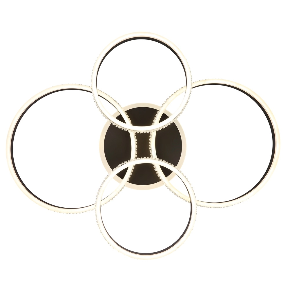 Design plafondlamp Grouni 4 ringen titanium geborsteld Globo 9007371446001