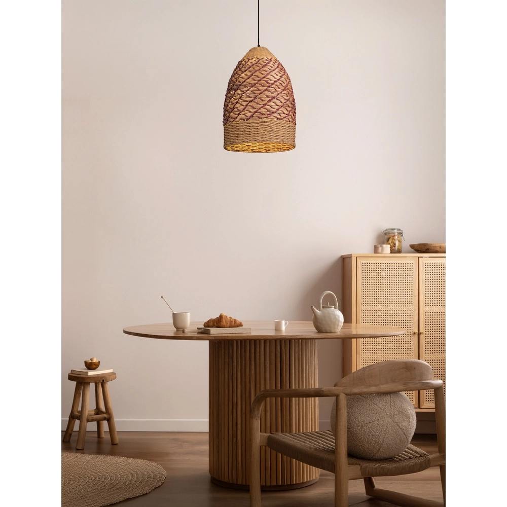 Hanglamp Mapi Ø 37cm rood met bruin Lyora 5212017477323