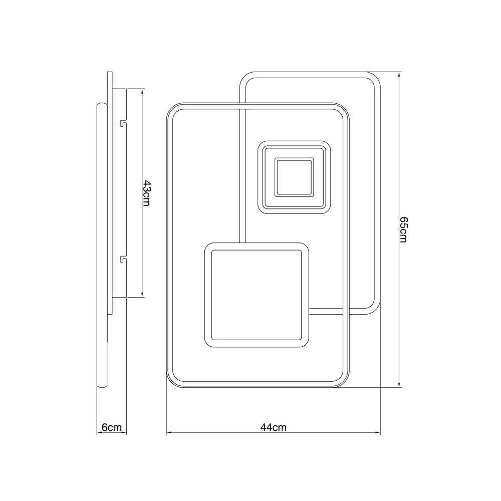 Design plafondlamp Roderick wit rechthoek 3000-6000K Globo 9007371411528