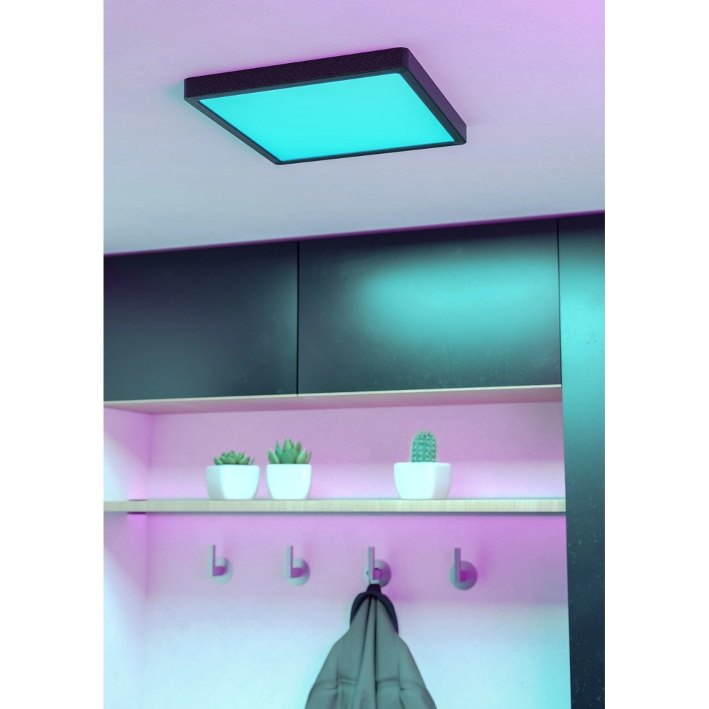 Plafonnière IP44 Fueva 6-Z vierkant - zwart - 29,5x29,5cm Eglo 9008606330522