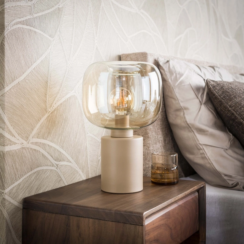 Tafellamp design Serene zand bruin Lyora 8716803514720