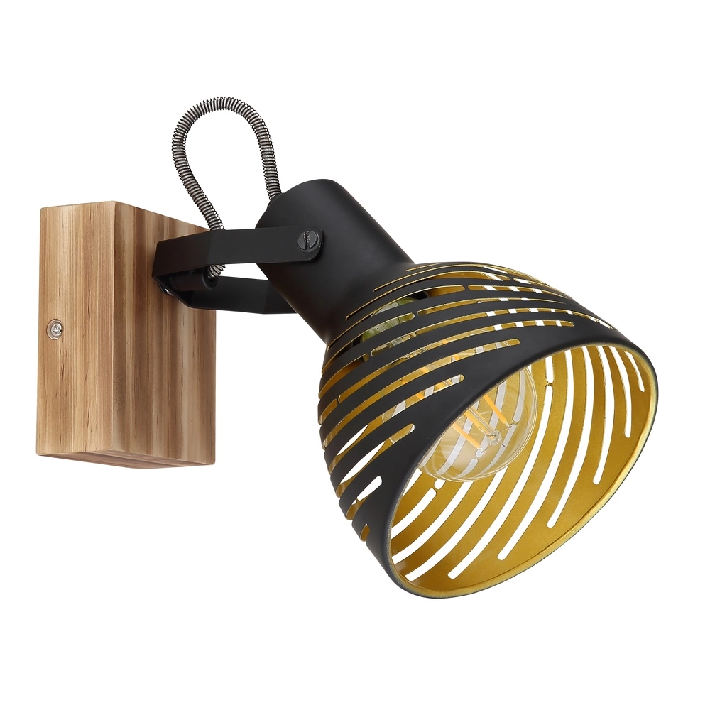 Wandlamp Lenna hout met zwart Globo 9007371419685