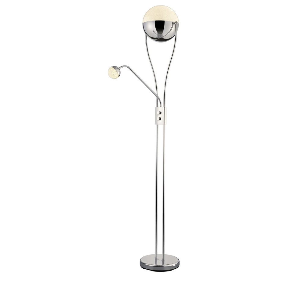 LED vloerlamp Chris 2-lichts 180cm chroom