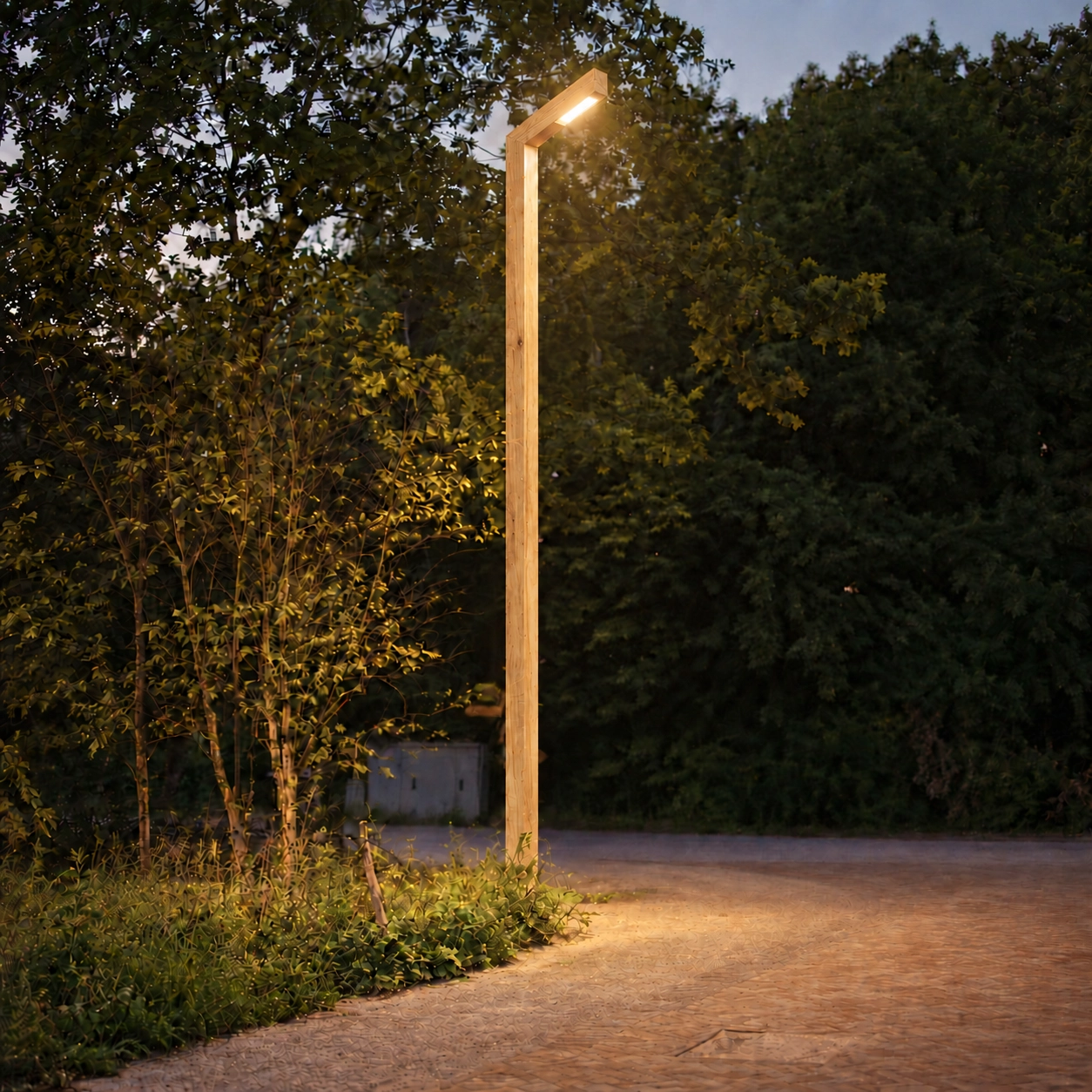 Houten straatlamp Strato Rustiek kastanje - 4M - PH08 - 3000K