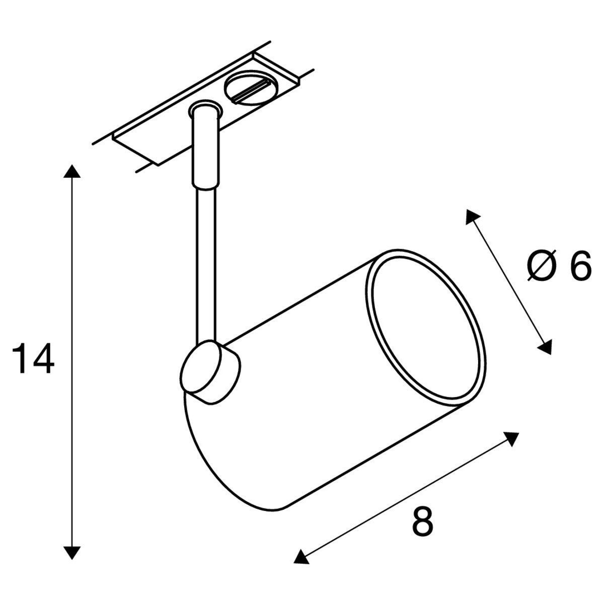 Rail spot Bima 1 1-fase zwart SLV 4024163144742