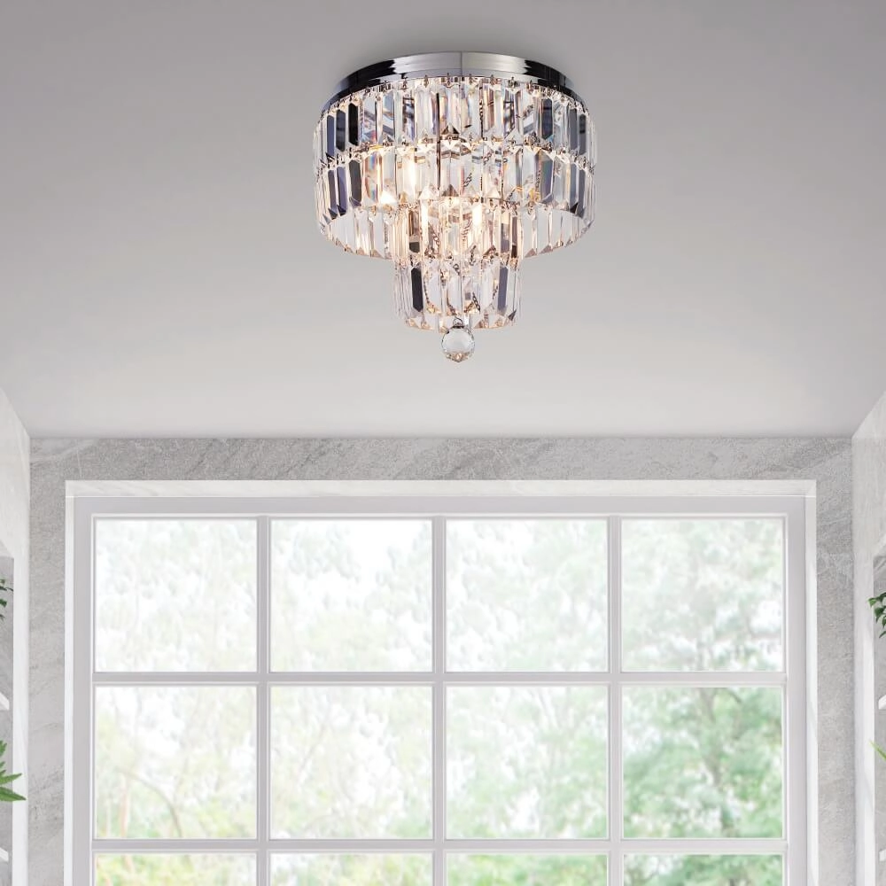 Kristallen plafondlamp Empire Ø 34cm Searchlight 5053423227344