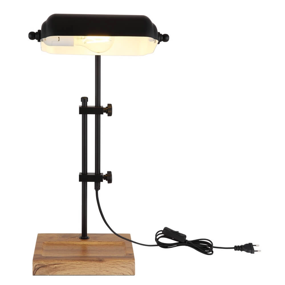Bureaulamp Marid hout met zwart Globo 9007371474103