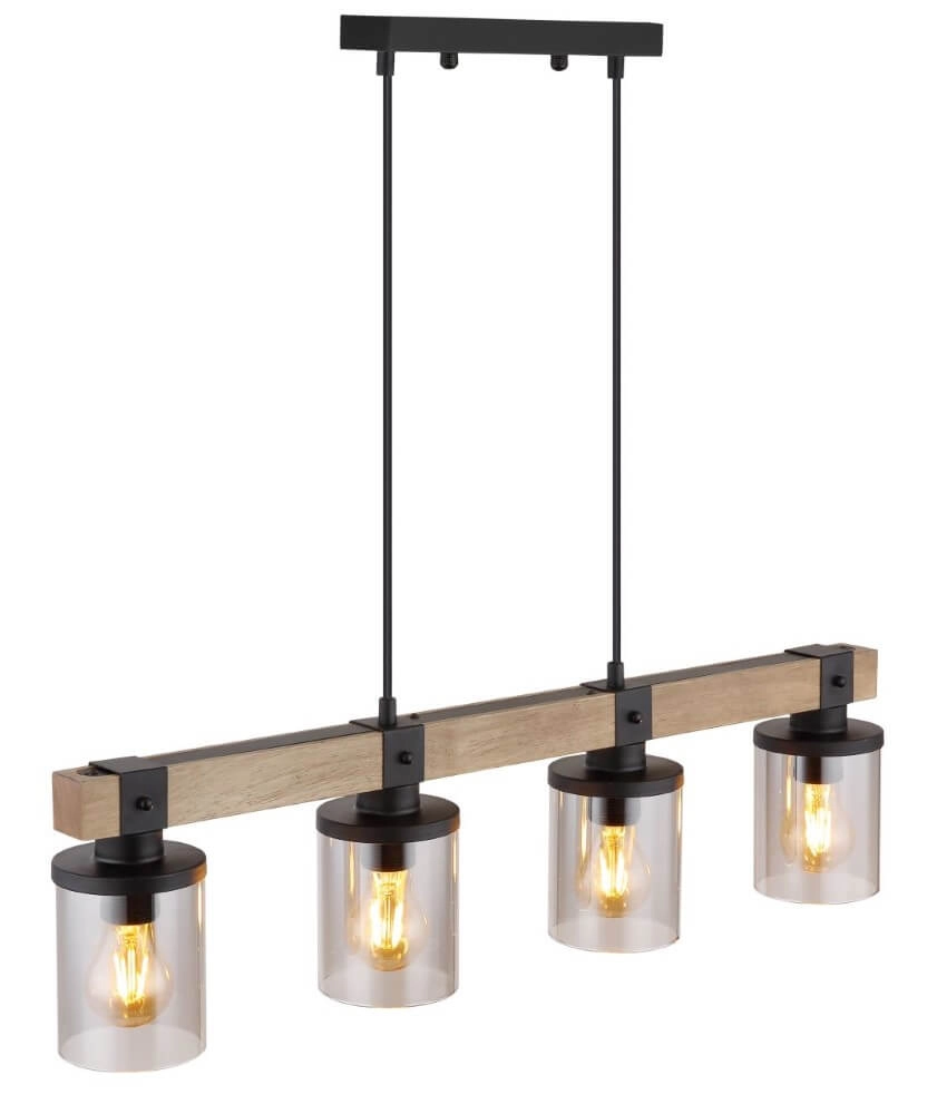 Houten hanglamp Lila 4-lichts Globo 9007371431724