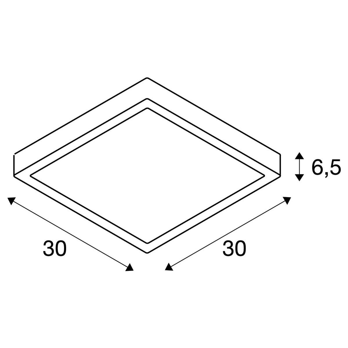 Led plafonnière Ainos Square met bewegingssensor SLV 4024163236089